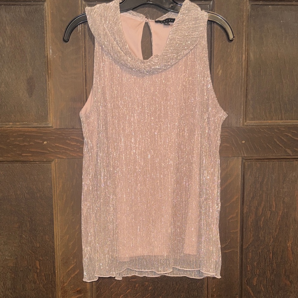 Adiva Shimmering Pink Sleeveless Blouse